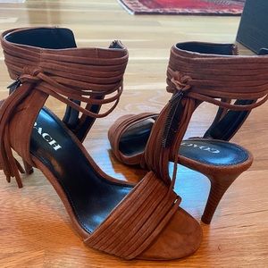 Brown Coach heeled sandals